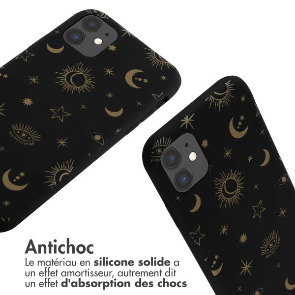 imoshion Coque design en silicone avec cordon Apple iPhone 11 - Sky Black