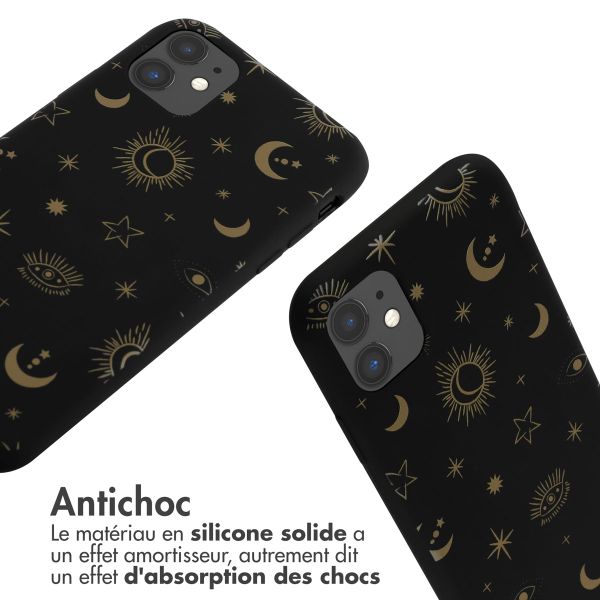 imoshion Coque design en silicone avec cordon iPhone 11 - Sky Black