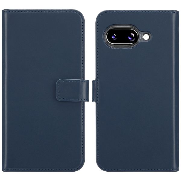 Selencia Étui de téléphone portefeuille en cuir véritable Google Pixel 9A - Bleu