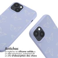imoshion Coque design en silicone avec cordon Apple iPhone 14 Plus - Butterfly