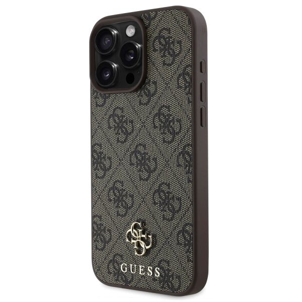 Guess Coque 4G Metal Logo MagSafe Apple iPhone 16 Pro Max - Marron