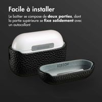 Accezz Coque en Cuir véritable Apple AirPods Pro 2 - Noir