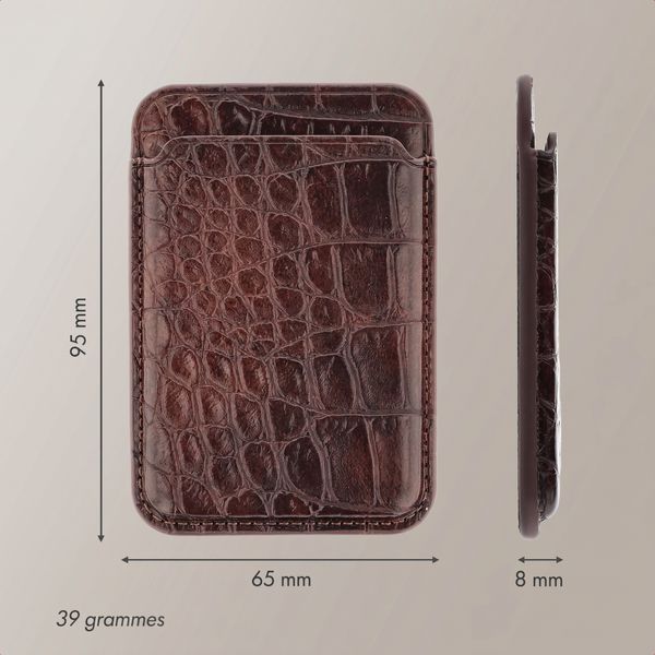 Selencia Porte-cartes Croco avec MagSafe - Choco Brown