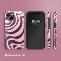Selencia Coque arrière Vivid avec MagSafe Apple iPhone 13 - Wavy Swirl Pink Plum