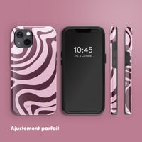 Selencia Coque arrière Vivid Tough avec MagSafe iPhone 13 - Wavy Swirl Pink Plum