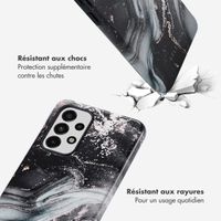 Selencia Coque arrière Vivid Tough Samsung Galaxy A33 - Chic Marble Black