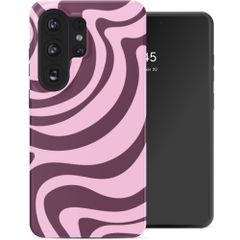 Selencia Coque arrière Vivid Samsung Galaxy S26 Ultra - Wavy Swirl Pink Plum
