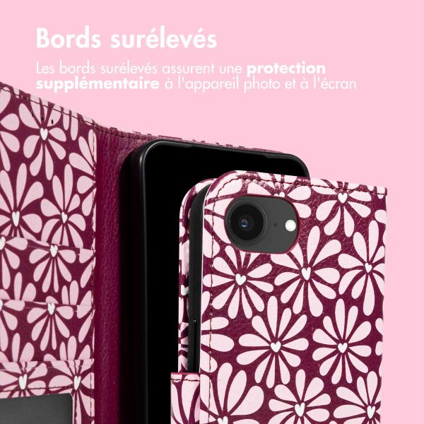 imoshion Étui de télephone portefeuille Design Apple iPhone 16e - Bloom Love Blush