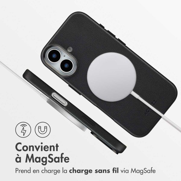 Accezz Coque arrière en cuir avec MagSafe Apple iPhone 17 - Onyx Black