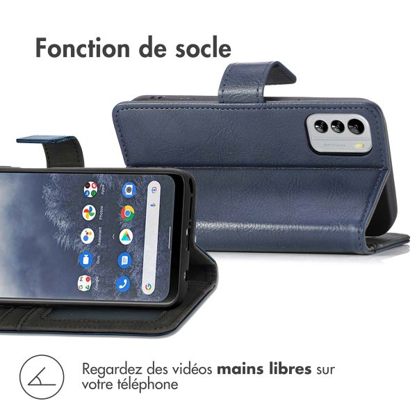 imoshion Étui de téléphone portefeuille Luxe Nokia G60 - Bleu foncé