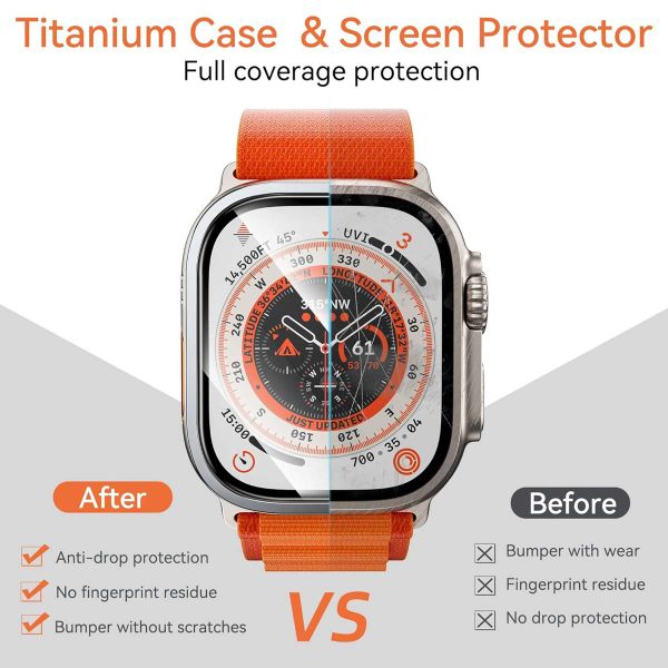 WiWu Protecteur d'écran avec bord en verre trempé Easy Install Apple Watch Series 4-6 / SE - 40 mm - Argent