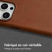 Accezz Coque MagSafe en cuir vintage Apple iPhone 15 Pro - Tabacco Cognac