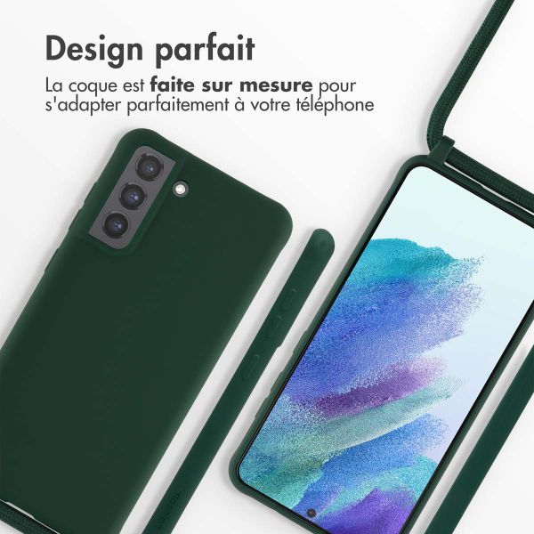 imoshion ﻿Coque en silicone avec cordon Samsung Galaxy S21 FE - Vert foncé