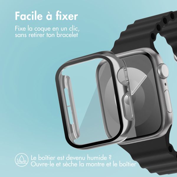 imoshion Coque rigide brillante à couverture complète pour Apple Watch Series 4 / 5 / 6 / SE - 40 mm - Argent