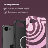 Selencia Coque arrière Vivid avec MagSafe Apple iPhone 16e - Wavy Swirl Pink Plum