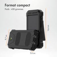 imoshion Solar Powerbank - Batterie externe avec panneau solaire - Charge rapide et fourniture d'énergie - 20.000 mAh - Noir