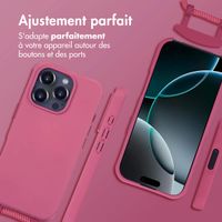 imoshion Coque arrière Color avec cordon amovible et MagSafe Apple iPhone 16 Pro - Raspberry