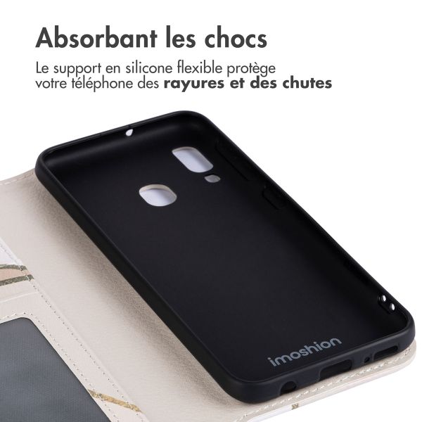 imoshion Étui de télephone portefeuille Design Samsung Galaxy A20e - Beige Graphic