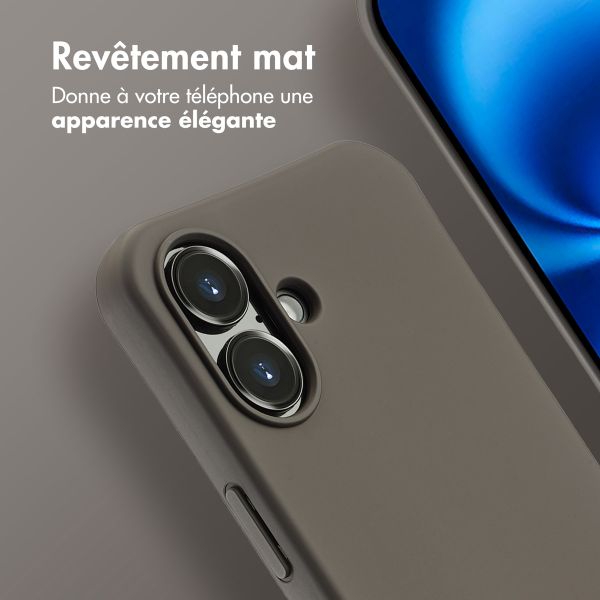 imoshion Coque arrière Color avec cordon amovible et MagSafe Apple iPhone 16 - Black Coffee