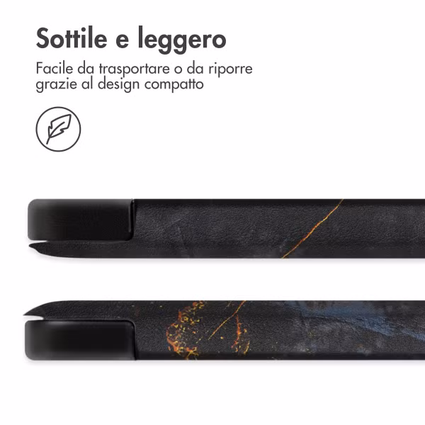 imoshion Coque tablette Design Trifold Apple iPad Air 13 pouces (2026) M4 / (2025) M3 / (2024) M2 - Black Marble