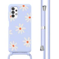 imoshion Coque design en silicone avec cordon Samsung Galaxy A32 (4G) - Lila Flower Distance