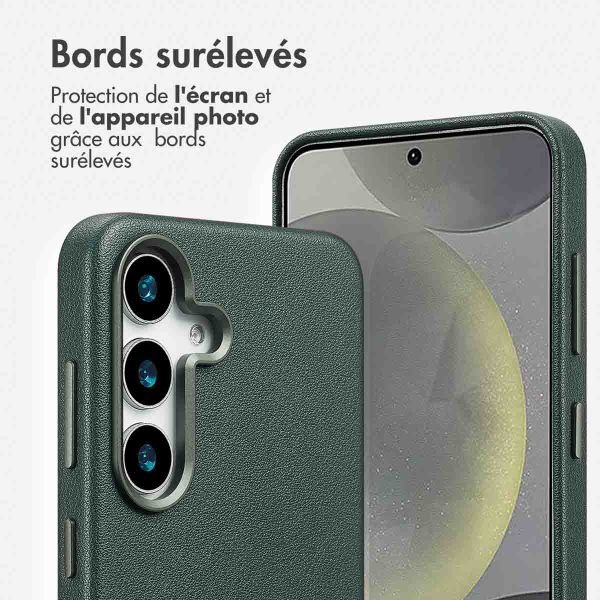 Accezz Coque arrière en cuir avec Magsafe Samsung Galaxy S25 - Cedar Green