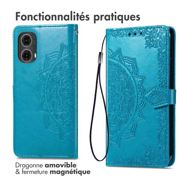 imoshion Etui de téléphone portefeuille Mandala Motorola Moto G85 - Turquoise