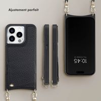 Selencia Coque arrière avec cordon et porte-cartes Nova iPhone 13 Pro - Noir