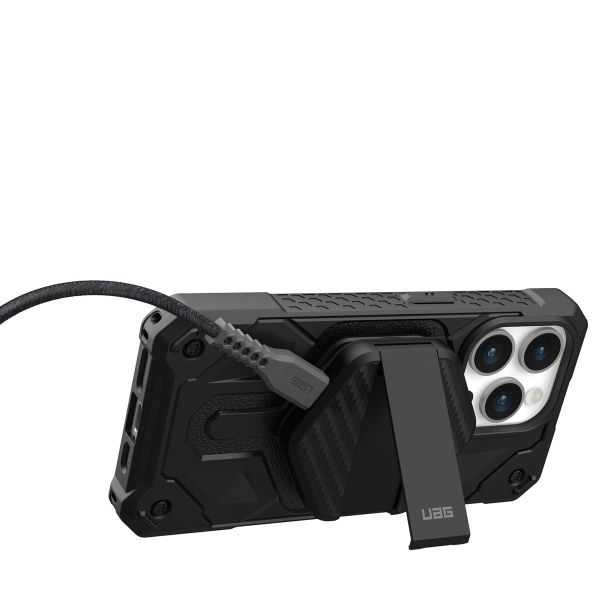 UAG Station de charge sans fil avec support - Compatible avec MagSafe et Qi2 - 15 watts - Noir / Carbone