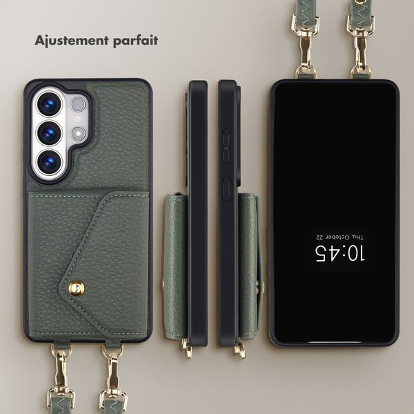 Selencia Coque de télephone Sera avec cordon et porte-cartes enveloppe Samsung Galaxy S26 Ultra - Sage Green