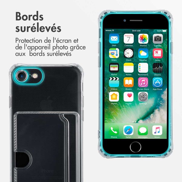 imoshion Coque silicone avec porte-cartes Apple iPhone SE (2022 / 2020) / 8 / 7 - Transparent