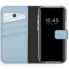 Selencia Étui portefeuille en cuir véritable Apple iPhone 12 Mini - Air Blue