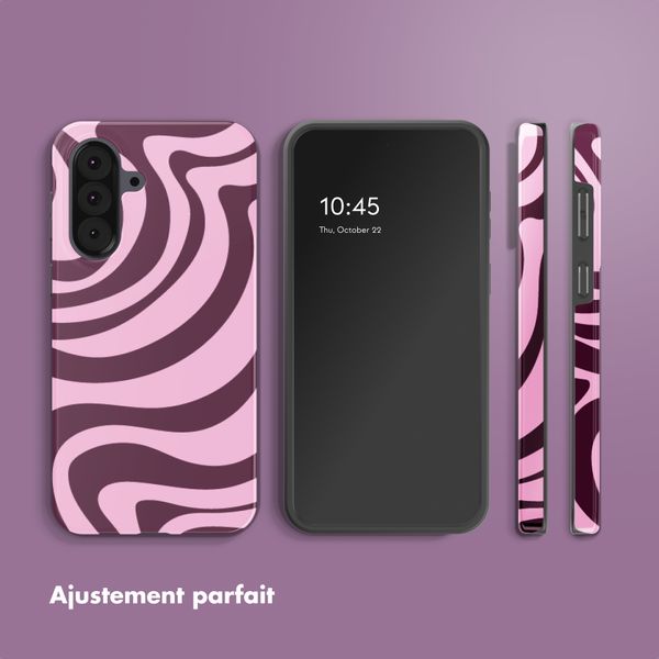 Selencia Coque arrière Vivid Samsung Galaxy A37 (5G) - Wavy Swirl Pink Plum