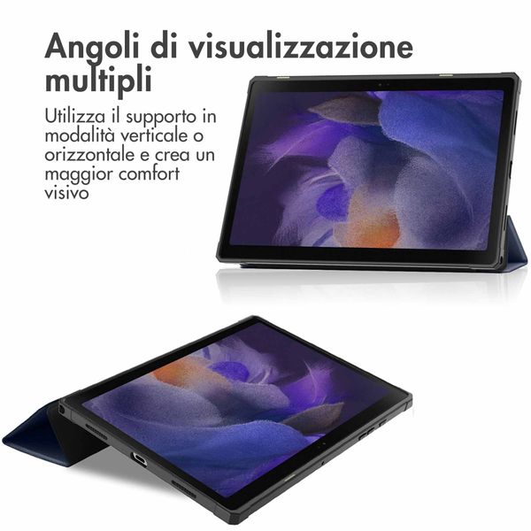 imoshion Coque tablette Trifold Samsung Galaxy Tab A8 - Bleu foncé