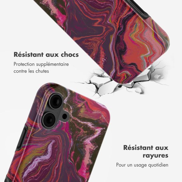 Selencia Coque arrière Vivid Tough avec MagSafe iPhone 16 - Marble Purple