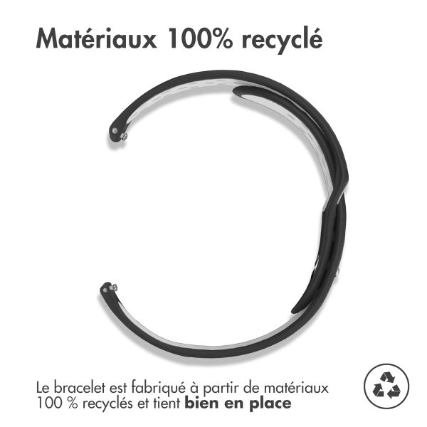 imoshion Bracelet sportif en silicone - Connexion universelle de 20 mm - Noir / Blanc