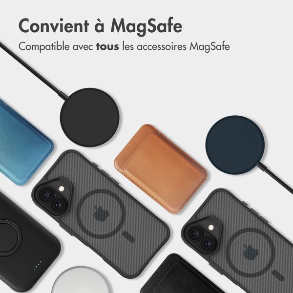 imoshion Rugged Hybrid Carbon Case avec MagSafe iPhone 16 - Noir