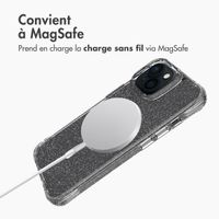 imoshion Coque arrière transparente Pailletée avec MagSafe Apple iPhone 15 - Argent