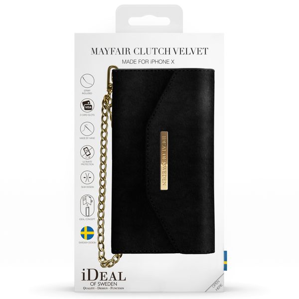 iDeal of Sweden Mayfair Clutch Velvet iPhone Xs / X - Noir