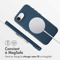 Accezz Coque arrière en cuir avec MagSafe Apple iPhone 16e - Nightfall Blue