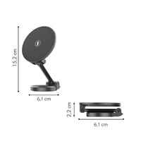 imoshion Support de téléphone pour voiture avec MagSafe - Chargeur sans fil - Tableau de bord - Noir