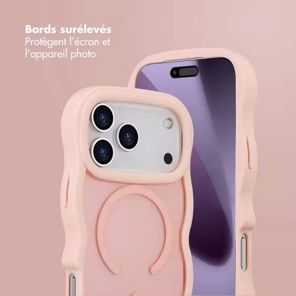 Selencia Coque arrière Wavy avec MagSafe Apple iPhone 17 Pro Max - Soft Pink