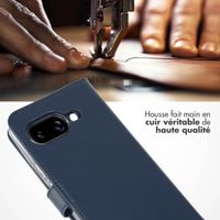 Selencia Étui de téléphone portefeuille en cuir véritable Google Pixel 9A - Bleu