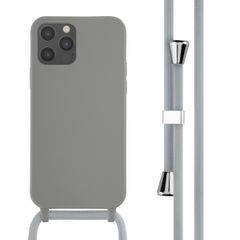 imoshion Coque en silicone avec cordon Apple iPhone 12 (Pro) - Gris clair