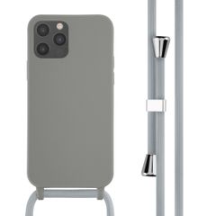 imoshion ﻿Coque en silicone avec cordon iPhone 12 (Pro) - Gris clair