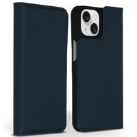 Accezz Étui de télephone Slim Folio en cuir de qualité supérieure Apple iPhone 15 - Bleu foncé