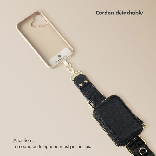 Selencia Cordon de téléphone avec petit sac - Midnight Black