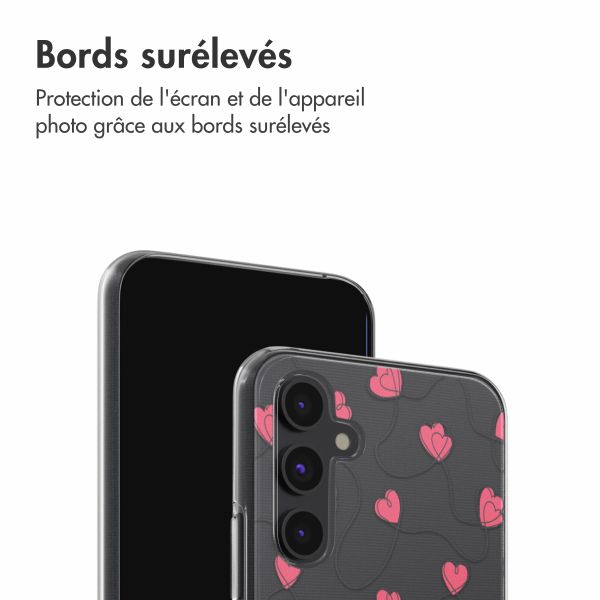 imoshion Coque design pour Samsung Galaxy A54 - Dusty Rose Connected Hearts