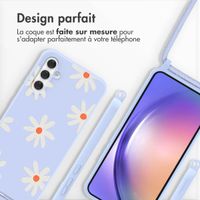 imoshion Coque design en silicone avec cordon Samsung Galaxy A54 (5G) - Lila Flower Distance