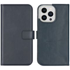 Selencia Étui de téléphone portefeuille en cuir véritable Apple iPhone 14 Pro Max - Bleu
